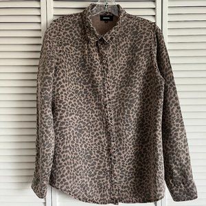 MONROW Mini Leopard Basic Shirt brown women’s medium rare